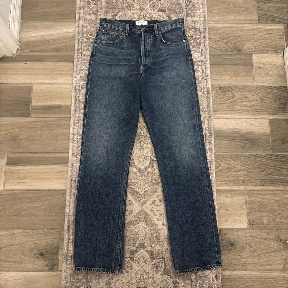 Agolde Women's High Rise Jeans - Dark Blue